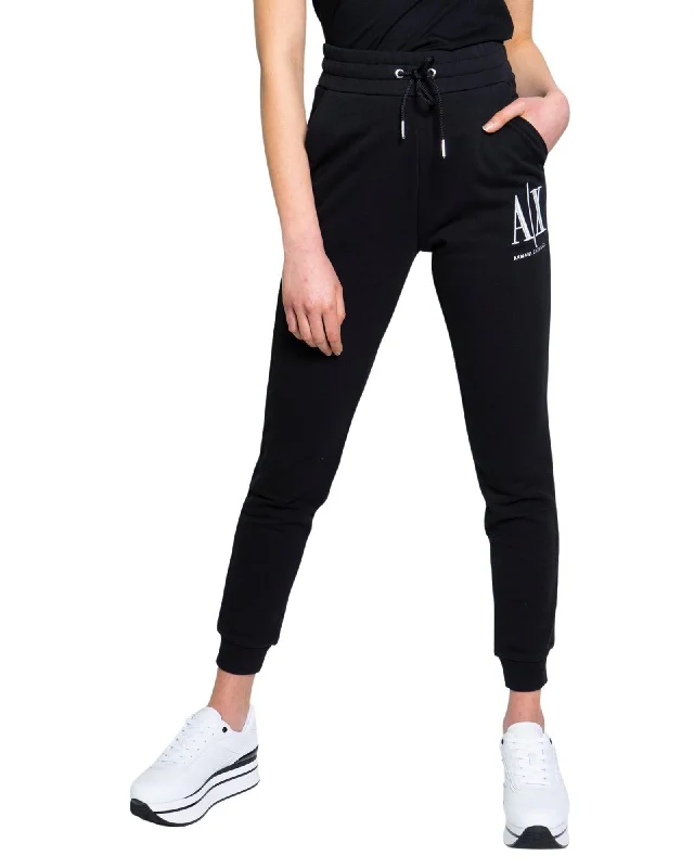 Armani Exchange  Logo Jogger Black Women's Pants Formal Slim Pants