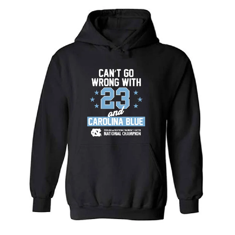 UNC - NCAA Women's Soccer : Caitlin Mara - 23 Titles v1 Statement Shirt Hooded Sweatshirt Hoodie with Snap Buttons Easy Quick UNC - NCAA Women's Soccer : Caitlin Mara - 23 Titles v1 Statement Shirt Hooded Sweatshirt Hoodie with Snap Buttons Easy Quick