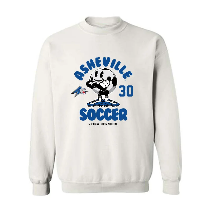 UNC Asheville - NCAA Women's Soccer : Reina Herndon - Fashion Shersey Crewneck Sweatshirt Hoodie with Slit Hem Functional Movement UNC Asheville - NCAA Women's Soccer : Reina Herndon - Fashion Shersey Crewneck Sweatshirt Hoodie with Slit Hem Functional Movement