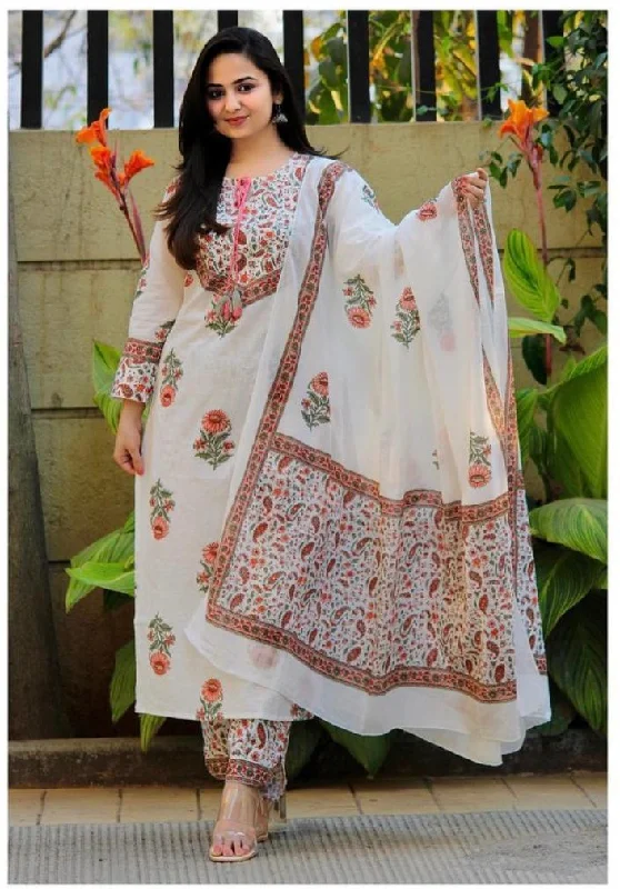 Women'S Party Wear Flower Printed Kurta With Pant And Duppata Set - Dwija Fashion Formal Dress Pants Women'S Party Wear Flower Printed Kurta With Pant And Duppata Set - Dwija Fashion Formal Dress Pants