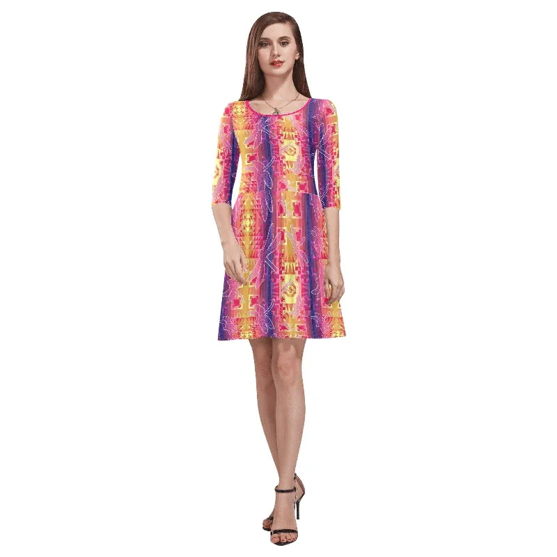 Kaleidoscope Dragonfly Tethys Half-Sleeve Skater Dress Tunics Seasonal trendy