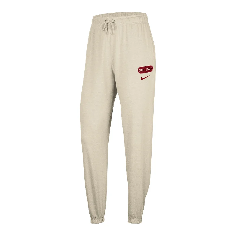 Ladies Ohio State Buckeyes Nike Gym Vintage Natural Pants Stylish Elastic Waist Pants Ladies Ohio State Buckeyes Nike Gym Vintage Natural Pants Stylish Elastic Waist Pants