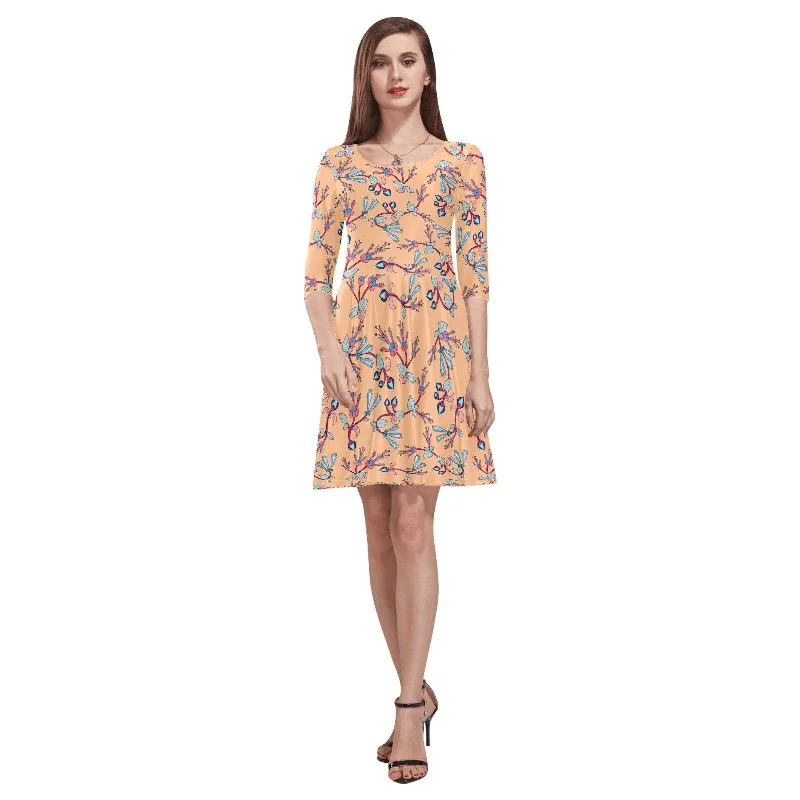 Swift Floral Peache Tethys Half-Sleeve Skater Dress Tunics Running lightweight