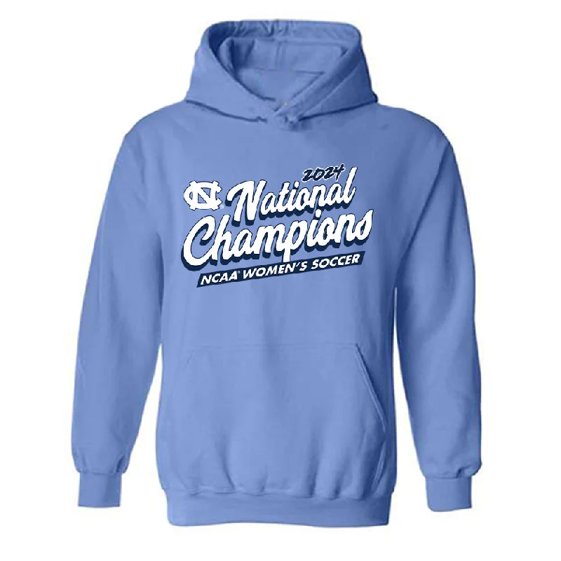 UNC - NCAA Women's Soccer : Logan Tongberg - National Champs Hooded Sweatshirt Hoodie with Logo Branding Identity UNC - NCAA Women's Soccer : Logan Tongberg - National Champs Hooded Sweatshirt Hoodie with Logo Branding Identity