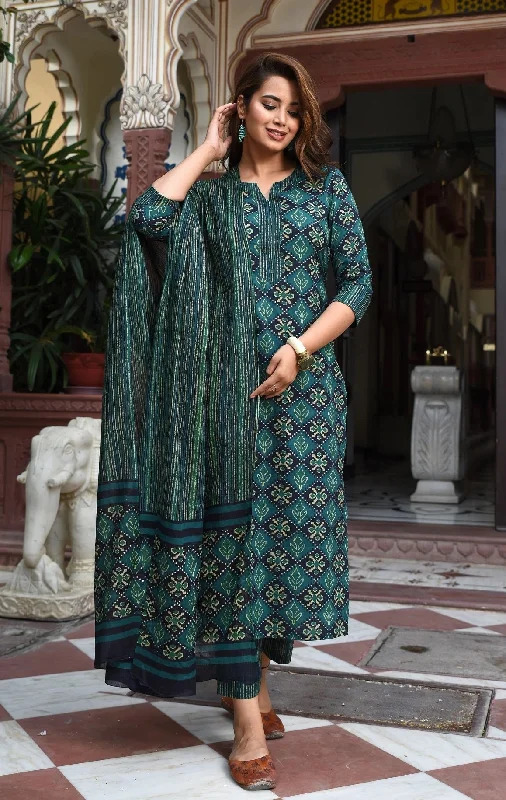 Women'S Party Wear Flower Printed Kurta With Pant And Duppata Set - Dwija Fashion Stylish Casual Pants Women'S Party Wear Flower Printed Kurta With Pant And Duppata Set - Dwija Fashion Stylish Casual Pants