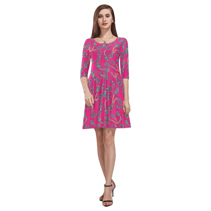 Beaded Lemonade Tethys Half-Sleeve Skater Dress Tunics stripes playful