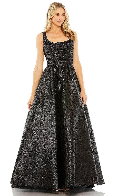 Mac Duggal 68349 - Metallic A-Line Evening Dress Pencil Office Professional