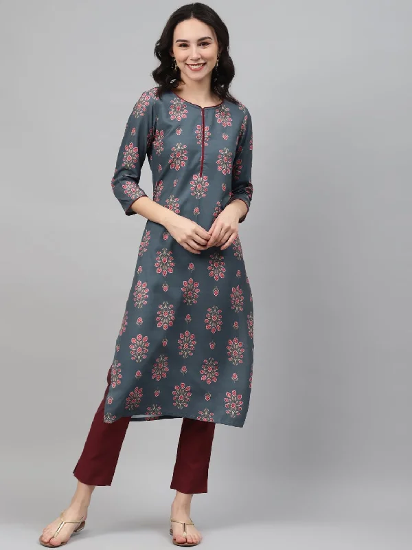 Women Grey Printed Kurta And Pant Set by Ziyaa (2 Pc Set) Stylish Paperbag Waist Pants Women Grey Printed Kurta And Pant Set by Ziyaa (2 Pc Set) Stylish Paperbag Waist Pants