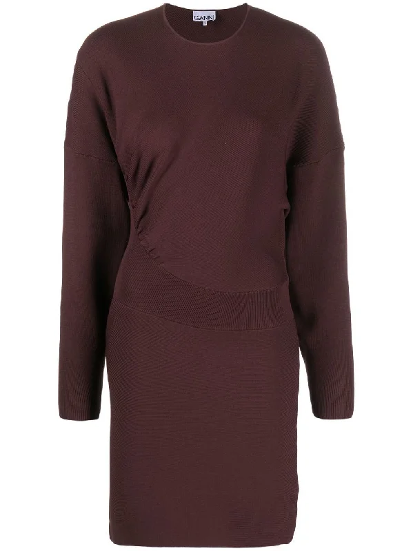 ASYMMERTIC MINI DRESS Cozy Long Sleeve Mini Dress