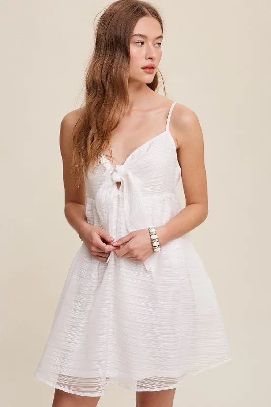 Wrapped In A Bow Mini Dress Fashionable Denim Mini Dress