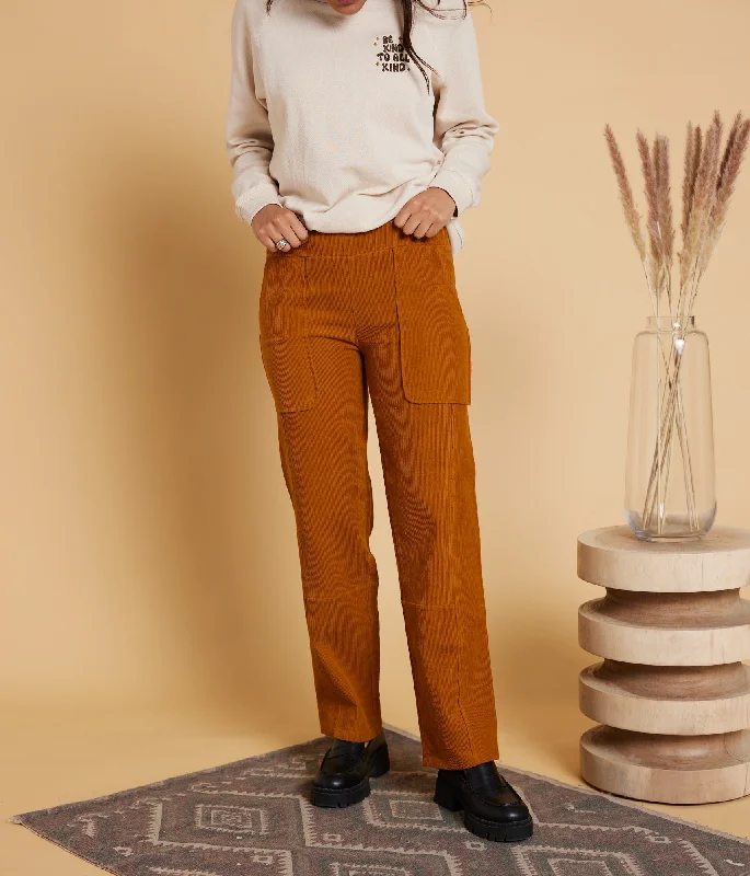 Florence Pant - Pumpkin Spice Trendy High-Waist Trousers