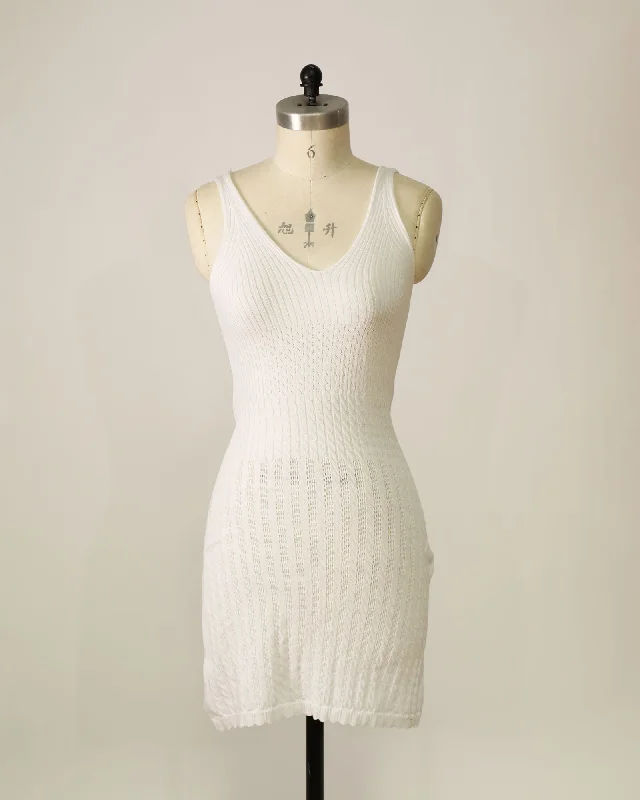 V-Neck Mini Dress - White Stylish Spaghetti Strap Mini Dress