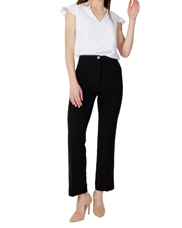 Guess  Women's Straight Leg Pants Fashionable Button-Up Pants