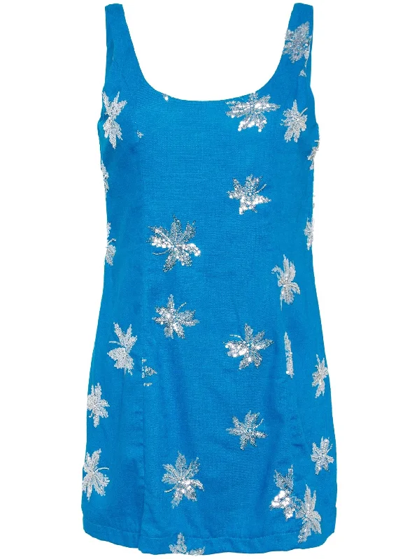 AMELIA LINEN MINI DRESS Chic Puff Sleeve Mini Dress