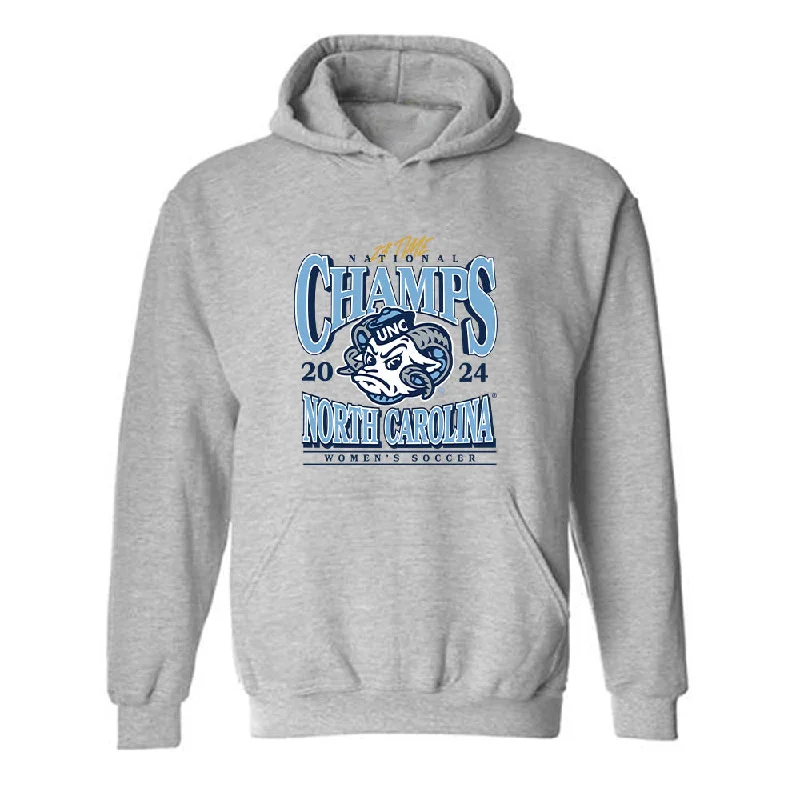 UNC - NCAA Women's Soccer : Trinity Armstrong - Vintage Gray Championship Hooded Sweatshirt Hoodie Crop Top Short Trendy UNC - NCAA Women's Soccer : Trinity Armstrong - Vintage Gray Championship Hooded Sweatshirt Hoodie Crop Top Short Trendy