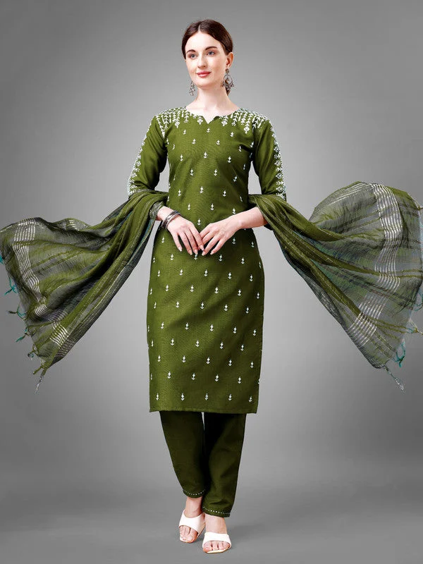 Women's Embroidered Cotton Blend Kurta Pant Dupatta Set - Malishka Export Comfortable Jogging Pants Women's Embroidered Cotton Blend Kurta Pant Dupatta Set - Malishka Export Comfortable Jogging Pants