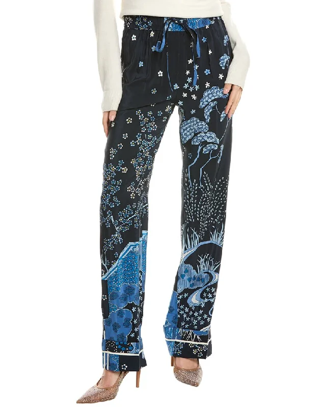 Red Valentino Silk Pant Slim-Fit Leggings