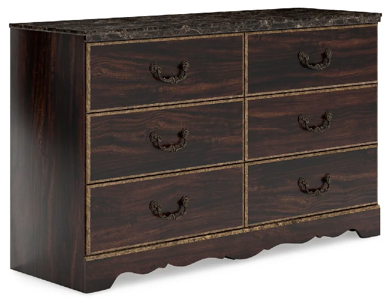 Glosmount - Two-tone - Six Drawer Dresser Tunics Brand named