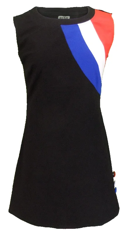 Ladies Retro 60's Modette Half Target Black Mod Mini Dress Comfortable Casual Mini Dress