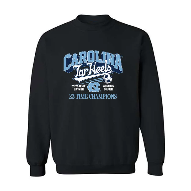 UNC - NCAA Women's Soccer : Asha Means - Vintage Black Championship Crewneck Sweatshirt Hoodie with Hem Ribbing Snug Secure UNC - NCAA Women's Soccer : Asha Means - Vintage Black Championship Crewneck Sweatshirt Hoodie with Hem Ribbing Snug Secure