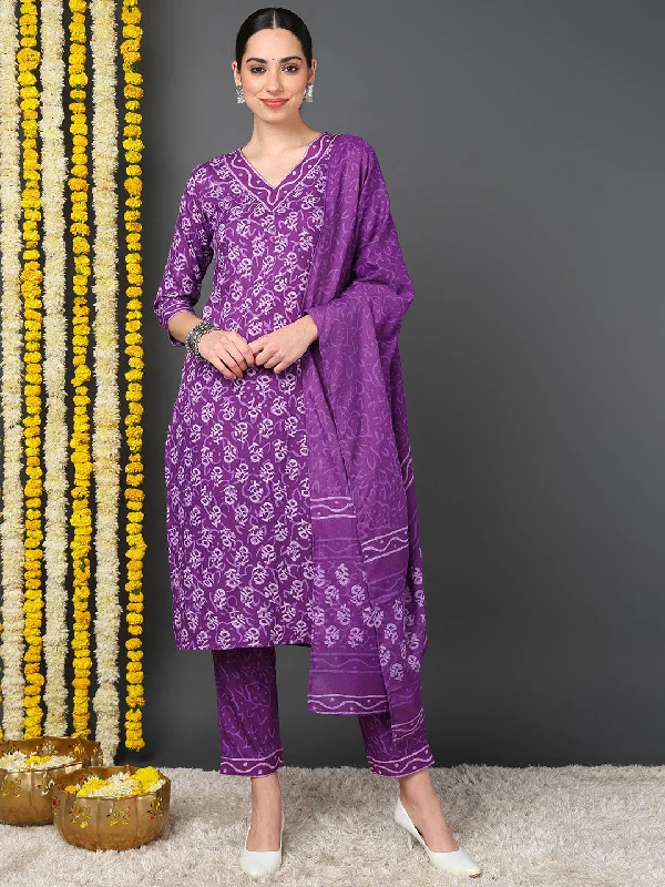 Women's Violet Viscose Rayon Printed Straight Kurta Pant Set With Dupatta - Ahika Comfy Cargo Trousers Women's Violet Viscose Rayon Printed Straight Kurta Pant Set With Dupatta - Ahika Comfy Cargo Trousers