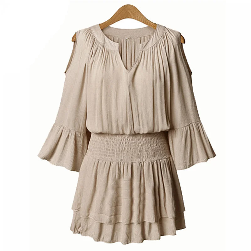 5XL Plus Size Women Dresses Summer Style Off Shoulder Lantern Sleeve Elast Slim Waist Pleated Short Mini Dress Black Nude Trendy A-Line Mini Dress 5XL Plus Size Women Dresses Summer Style Off Shoulder Lantern Sleeve Elast Slim Waist Pleated Short Mini Dress Black Nude Trendy A-Line Mini Dress
