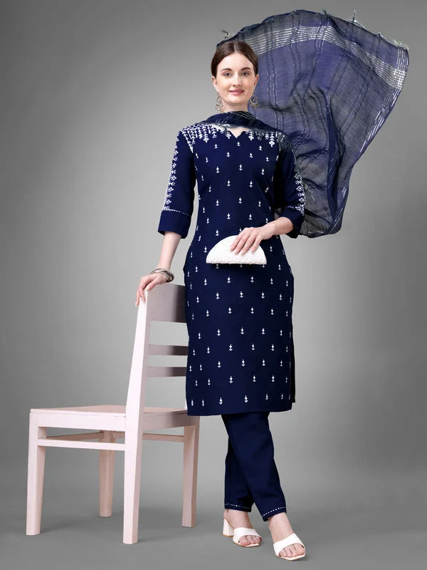 Women's Embroidered Cotton Blend Kurta Pant Dupatta Set - Malishka Export Cozy Maternity Pants Women's Embroidered Cotton Blend Kurta Pant Dupatta Set - Malishka Export Cozy Maternity Pants