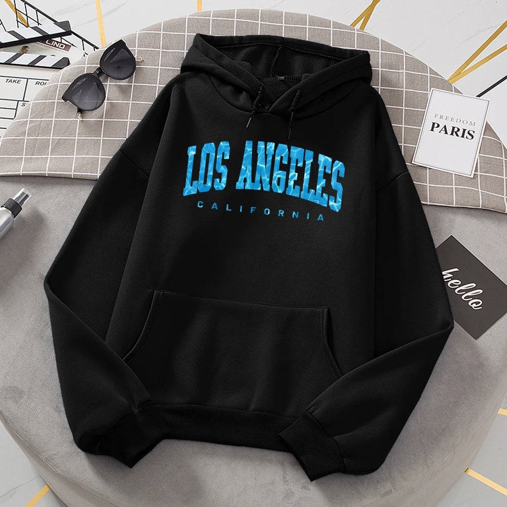 Los Angeles California Sea Surface Ripple Design Women Hoodies Novelty Fashion Hooded Casual All Match Clothes Warm Streetwear Hoodie with Rolled Sleeves Casual Relaxed Los Angeles California Sea Surface Ripple Design Women Hoodies Novelty Fashion Hooded Casual All Match Clothes Warm Streetwear Hoodie with Rolled Sleeves Casual Relaxed