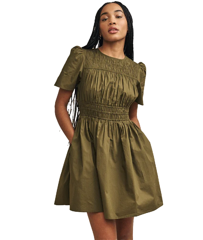 Natalia Mini Dress - Green Elegant Satin Lace Mini Dress