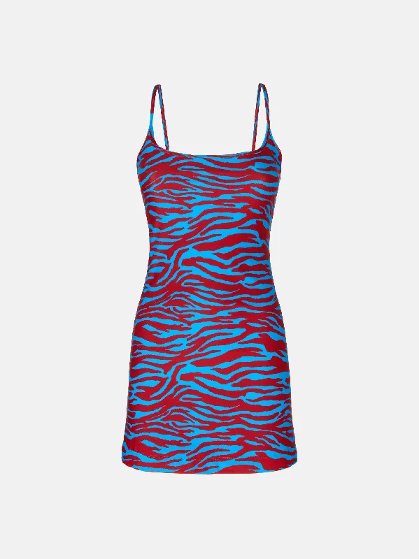 THE ATTICO Mini dress Red/turquoise Classic Striped Mini Dress