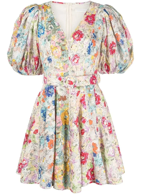 Zimmermann Clover Panelled Mini Dress Spliced Multi Floral Comfortable Bodycon Mini Dress Zimmermann Clover Panelled Mini Dress Spliced Multi Floral Comfortable Bodycon Mini Dress