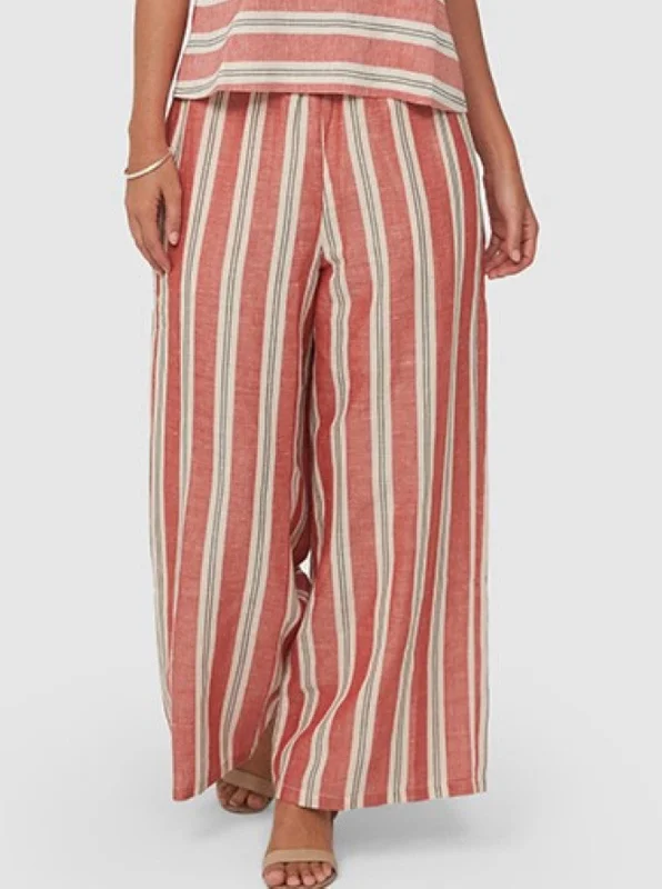 KLARA Pants | Red Stripe Casual Yoga Pants