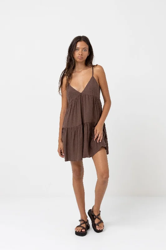 Rhythm Classic Tiered Mini Dress Trendy Cut-Out Mini Dress