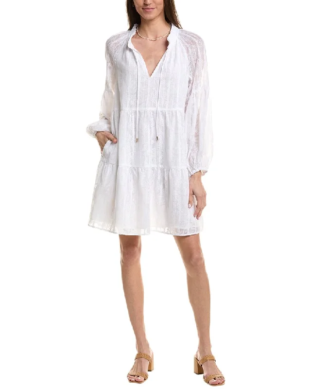 Tommy Bahama Illusion Frond Mini Dress Stylish Sweetheart Neck Mini Dress