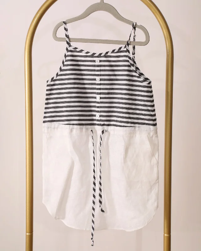 Bright Side Striped Mini Dress - Black/White Fashionable Boho-Chic Mini Dress