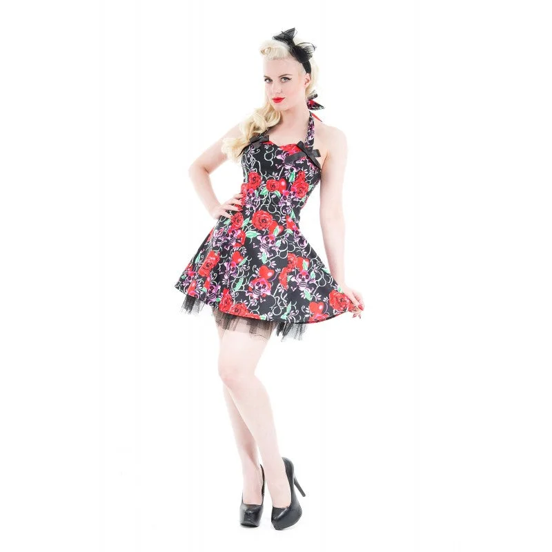 Skulls & Roses mini dress Chic Tropical Mini Dress