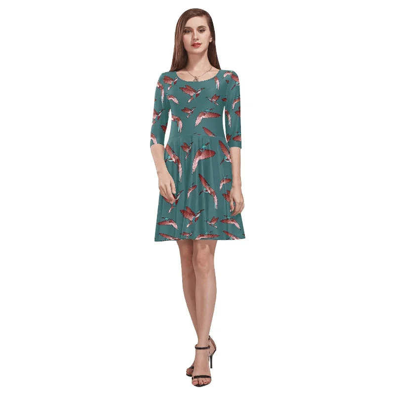 Red Swift Turquoise Tethys Half-Sleeve Skater Dress Tunics Chinos classic