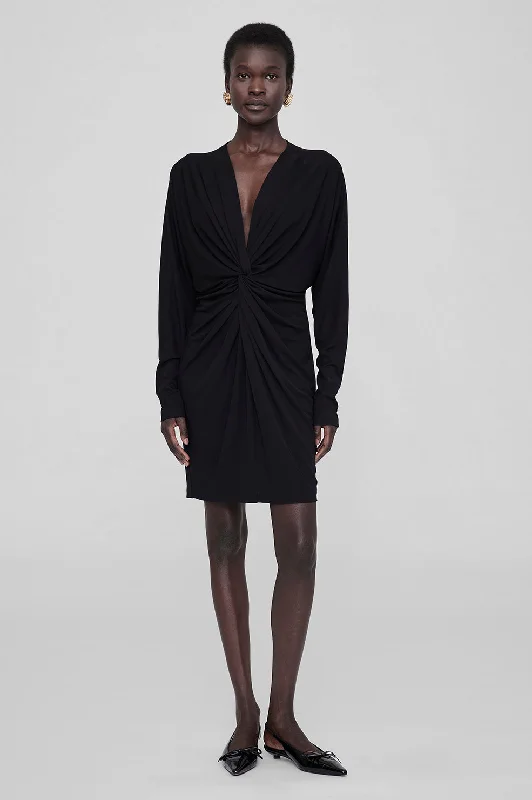 Mathilde Mini Dress - Black Classic Floral Mini Dress