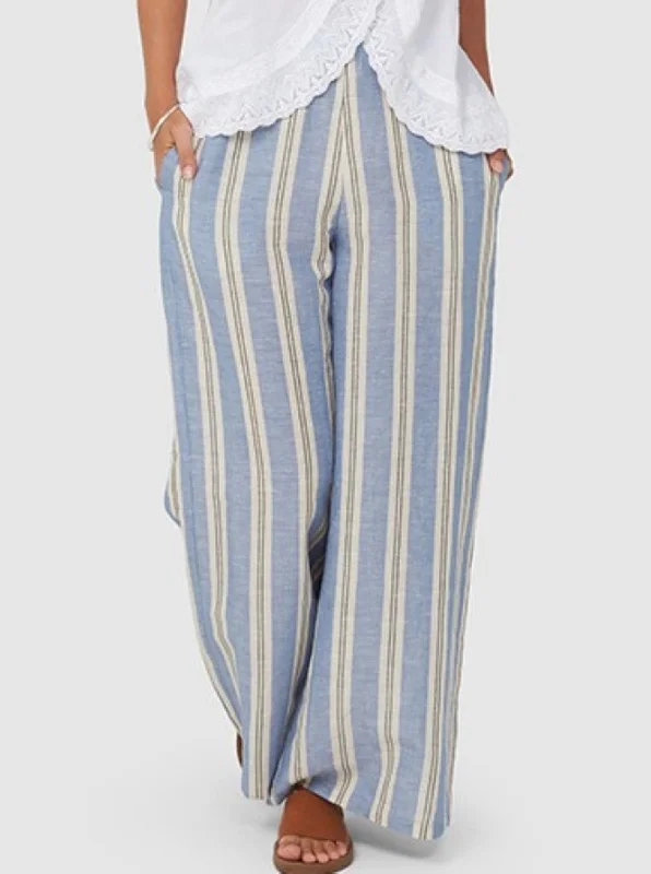 KLARA Pants | Blue Stripe Comfortable Denim Pants