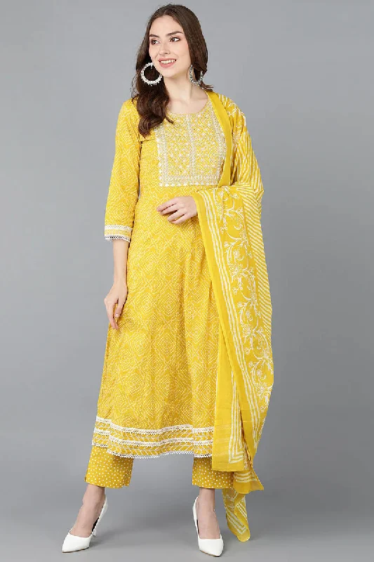 Women's Cotton Blend Embroidered Bandhani Printed Kurta Pant With Dupatta - Ahika Cozy Jogger Leggings Women's Cotton Blend Embroidered Bandhani Printed Kurta Pant With Dupatta - Ahika Cozy Jogger Leggings
