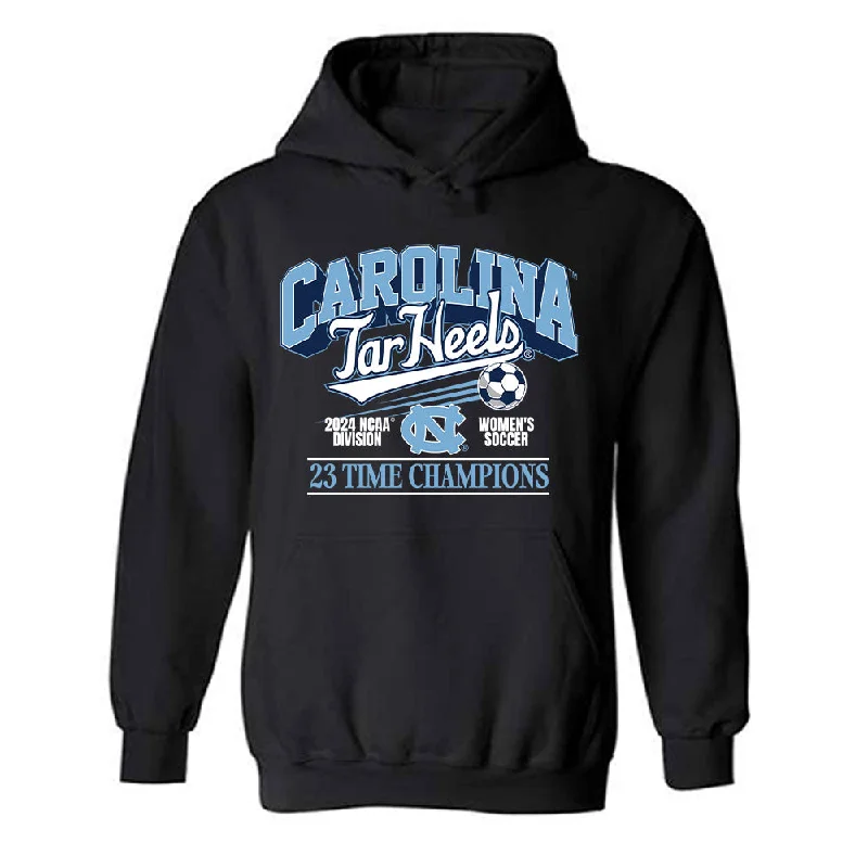UNC - NCAA Women's Soccer : Olivia Migli - Vintage Black Championship Hooded Sweatshirt Hoodie with Zipper Versatile Modern UNC - NCAA Women's Soccer : Olivia Migli - Vintage Black Championship Hooded Sweatshirt Hoodie with Zipper Versatile Modern