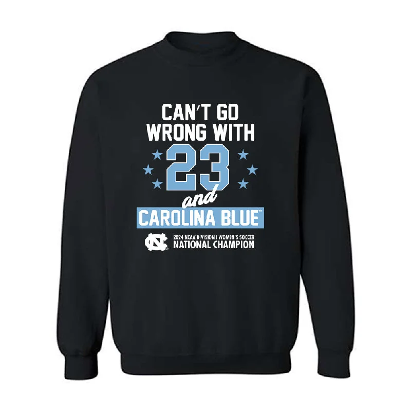UNC - NCAA Women's Soccer : Trinity Armstrong - 23 Titles v1 Statement Shirt Crewneck Sweatshirt Hoodie with Velcro Closure Adjustable Secure UNC - NCAA Women's Soccer : Trinity Armstrong - 23 Titles v1 Statement Shirt Crewneck Sweatshirt Hoodie with Velcro Closure Adjustable Secure