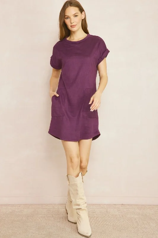 Faux suede mini dress Fashionable Party Mini Dress