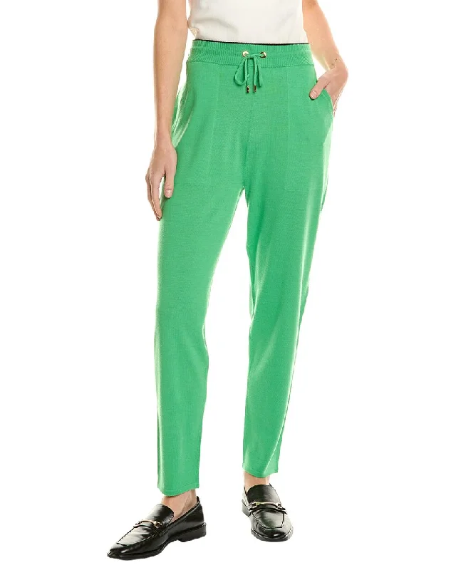 St. John Mix Rib Wool-Blend Pant Trendy Tapered Pants
