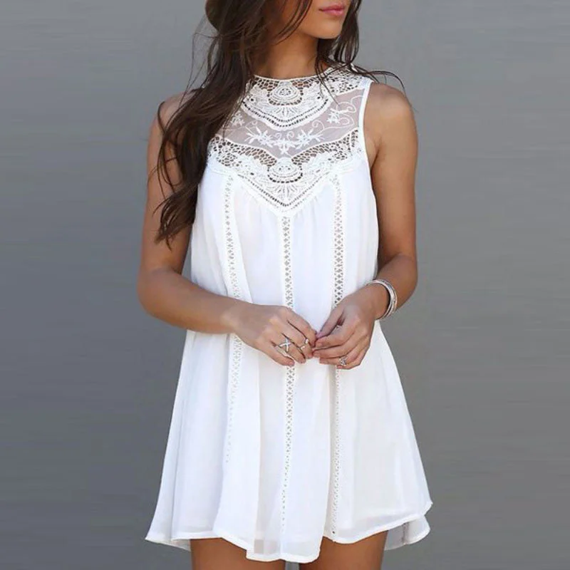 Dress For Women Autumn Dress Casual Loose Charming Sleeveless Lace Dress O Neck Mini Dresses Sundress White Cozy Knitted Mini Dress Dress For Women Autumn Dress Casual Loose Charming Sleeveless Lace Dress O Neck Mini Dresses Sundress White Cozy Knitted Mini Dress