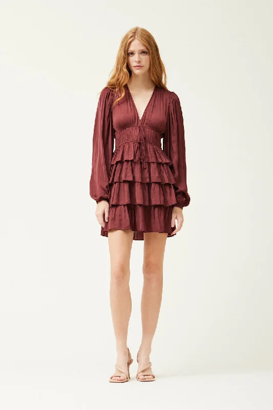 Satin Ruffle Mini Dress Stylish Spaghetti Strap Mini Dress