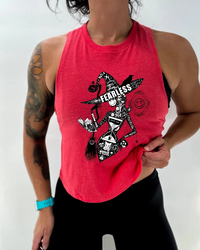 Ladies "SALTY WITCH" Flowy Crop Tank mint tank top