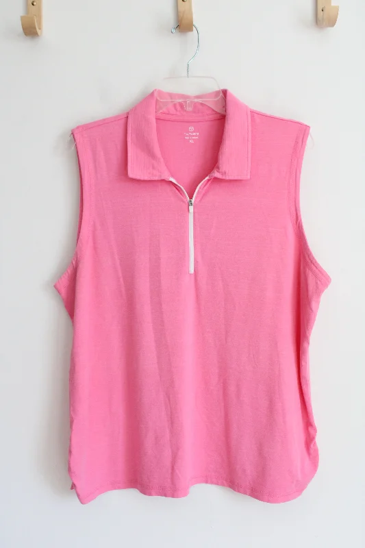 Talbots Pink Quarter Zip Tank Top | XL sexy tank top