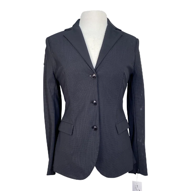 Cavalleria Toscana All-over Perforated Competition Jacket in Black - Women's IT 42 (US 10) A-Line Jacket Boat Neck Shawl Collar Cavalleria Toscana All-over Perforated Competition Jacket in Black - Women's IT 42 (US 10) A-Line Jacket Boat Neck Shawl Collar