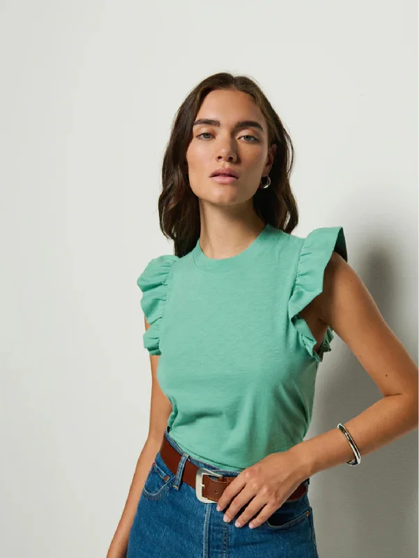 Paulette Tank - Green Stone cutout tank top